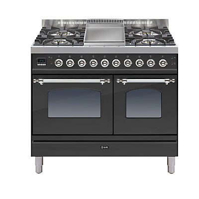 ILVE PDN100FE3 Milano Freestanding Dual Fuel Range Cooker Matt Black